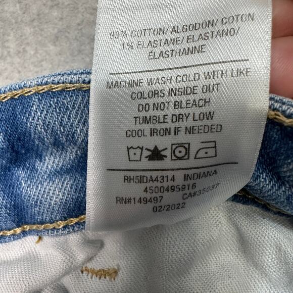 Joe's Bermuda Denim Shorts WMNS 27 Mid Rise Distressed Light Wash Blue Stretchy - Picture 7 of 8